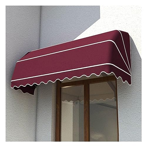 Fenster -Markise Fixed Baldachin Terrassenabdeckung Im Freien Faltbarer Polyester -Sonnenschattenabdeckung, Deck -Baldachin -Balkon Für Wohngewerbe (Farbe : Rosso, Größe : 135X60X60CM) von LXHELIVERY