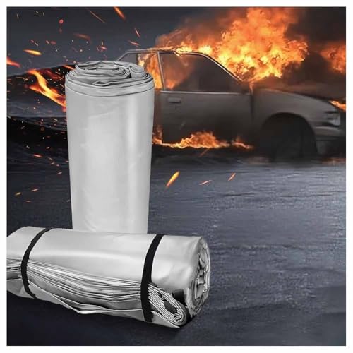 Große Glasfaser-Feuerlöschdecke Fürs Auto – Spezielles Flammhemmendes Tuch Zur Brandbekämpfung Mit Tragetasche Für Unfälle Mit Elektro-/Kraftstofffahrzeugen(6x12 m/19.6x39.3 ft) von LXHELIVERY