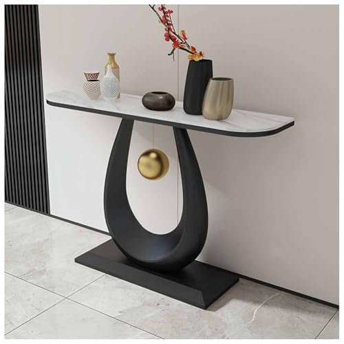 LXHELIVERY Eingangstisch – Konsolentisch, Schmaler Sofatisch Für Flur, Wohnzimmer, Schlafzimmer, Foyer – Einfach Zu Montieren(Black-a,100x30x80 cm) von LXHELIVERY