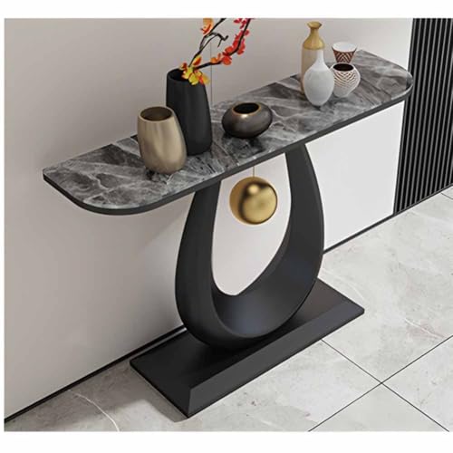 LXHELIVERY Eingangstisch – Konsolentisch, Schmaler Sofatisch Für Flur, Wohnzimmer, Schlafzimmer, Foyer – Einfach Zu Montieren(Black-b,80x30x80 cm) von LXHELIVERY