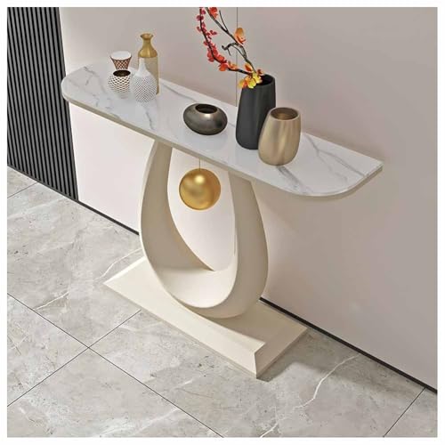 LXHELIVERY Eingangstisch – Konsolentisch, Schmaler Sofatisch Für Flur, Wohnzimmer, Schlafzimmer, Foyer – Einfach Zu Montieren(White-a,80x30x80 cm) von LXHELIVERY