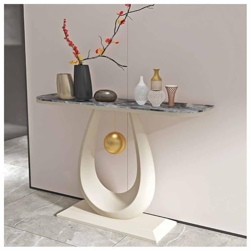 LXHELIVERY Eingangstisch – Konsolentisch, Schmaler Sofatisch Für Flur, Wohnzimmer, Schlafzimmer, Foyer – Einfach Zu Montieren(White-b,100x30x80 cm) von LXHELIVERY