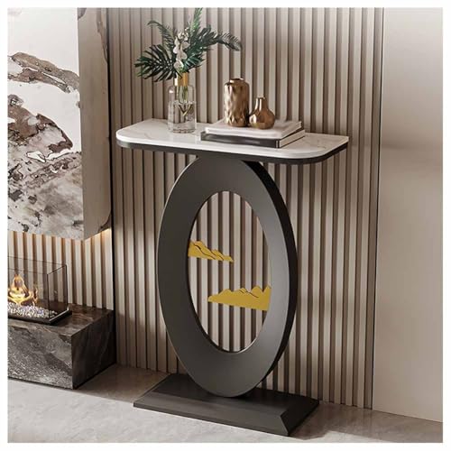 LXHELIVERY Konsolentisch Für Den Eingangsbereich – Schmaler Konsolentisch Mit Metallgestell – Eingangstisch Mit Stauraum Für Eingangsbereich, Flur, Wohnzimmer(Black-a,100x30x80 cm) von LXHELIVERY