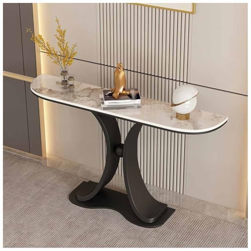 LXHELIVERY Konsolentisch – Moderner, Kleiner, Schlanker Beistelltisch – Schmaler Konsolentisch Mit Metallgestell – Ideal Für Wohnzimmer, Flur Und Sofa(Black-a,120X35X92 cm) von LXHELIVERY