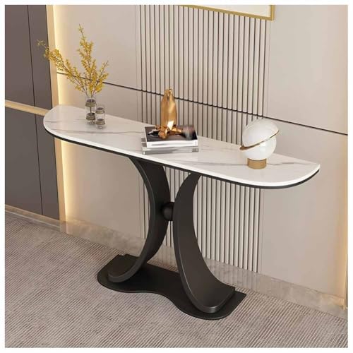 LXHELIVERY Konsolentisch – Moderner, Kleiner, Schlanker Beistelltisch – Schmaler Konsolentisch Mit Metallgestell – Ideal Für Wohnzimmer, Flur Und Sofa(Black-b,120X35X92 cm) von LXHELIVERY