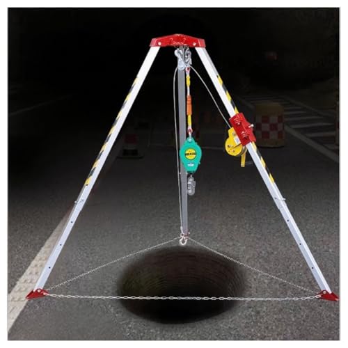 LXHELIVERY Notfall-Rettungsstativ-Set - 800 Kg Stabilisator Für Beengte Räume - Hebe- Und Rettungsstativ Für Tunnel, Abwasserkanäle Und Schächte – Hochleistungs-Rettungsausrüstung von LXHELIVERY