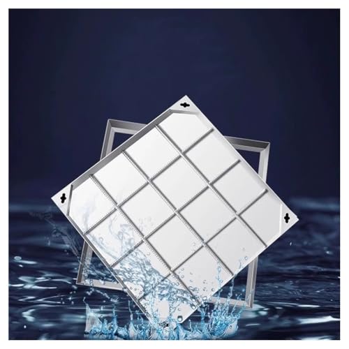 LXHELIVERY Schachtabdeckung Und Rahmen Aus Edelstahl – Eingelassener Schachtdeckel Mit Haken – Unsichtbare Inspektionsabdeckung Für Hofeinfahrten, Abwasserbeckenabdeckung(30 cm/11.8 in) von LXHELIVERY