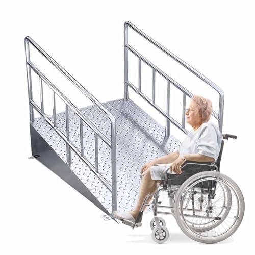 LXHELIVERY Tragbare Rollstuhlrampe - Rollstuhlrampen Für Zuhause, 300 Kg, Strukturierte Oberfläche Zugang Für Roller Oder Rollstuhl(100x80x80 cm) von LXHELIVERY