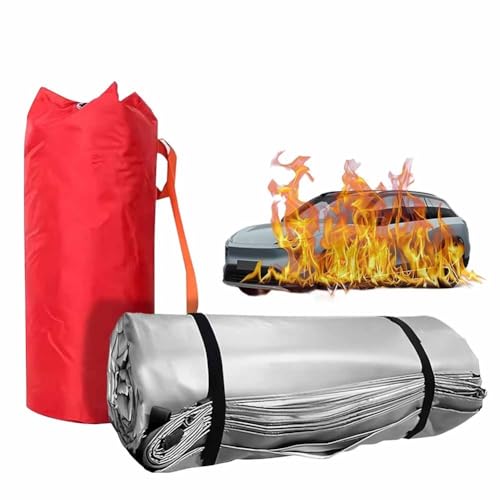 Notfall-Feuerlöschdecke Fürs Auto – Glasfaser-Feuerlöschdecke Für Unfälle Mit Elektro-/Kraftstofffahrzeugen(6x8 m/19.6x26 ft) von LXHELIVERY
