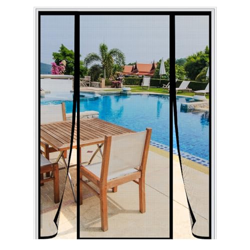 LXHFSH Magnet Fliegengitter Tür 180x230cm Doppeltür Türvorhang, Insektenschutz Fliegenvorhang, Automatisch Geschlossen, Anti-Moskito-Vorhang, für Doppeltür Schiebetür Terrassentür Moskitonetz von LXHFSH