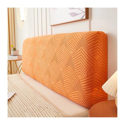 LXHZSY Bett Kopfteil Bezug Elastic Jacquard BedHead Cover Spandex All-Inclusive Bed Head Covers Dust-Proof Bed Back Protector Cover Bedroom Decor 6 Sizes(Orange,180CM L) von LXHZSY