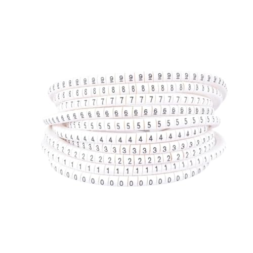 LXHZSY Kabelmarkierung 500 STÜCKE EC-0/1/2/3 Kabeldrahtmarkierer 0 bis 9 for Kabelgröße 1,5/2,5/4,0/6,0 qmm Farbige Nummernröhre Kabelmarkierer Etikettenmarkierung(EC-1(500PCS) White) von LXHZSY