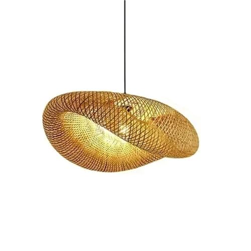 Lampenschirm Hängend Handweberei Pendelleuchten 36cm Hängende Deckenlampe Kronleuchter Leuchte Rattan Handarbeit Gewebt Home Schlafzimmer Dekor von LXHZSY