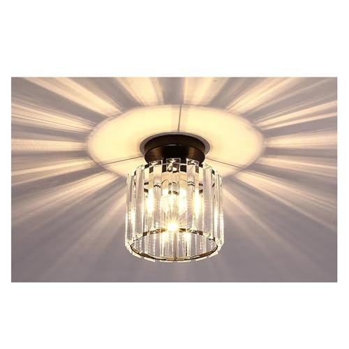 Lampenschirm Hängend Moderne Deckenleuchten Kristall Lampenschirm Balck Gold Chrom Wohnzimmer Schlafzimmer Runde Quadratische Dekorative Deckenleuchte(Black Round No Bulb) von LXHZSY