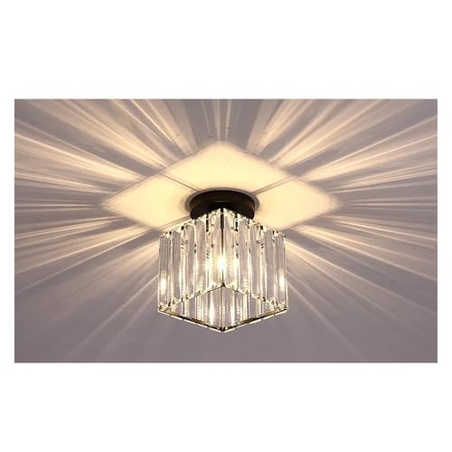 Lampenschirm Hängend Moderne Deckenleuchten Kristall Lampenschirm Balck Gold Chrom Wohnzimmer Schlafzimmer Runde Quadratische Dekorative Deckenleuchte(Black Square No Bulb) von LXHZSY