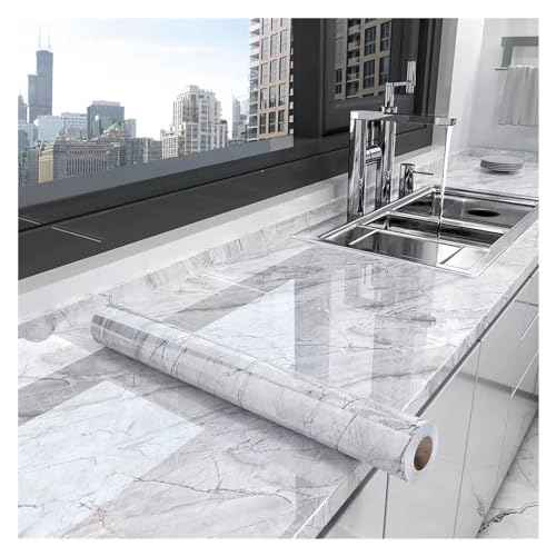 Spritzschutz Küchenrückwand 40 cm Marmor Küche Ölbeständige Folie Herd wasserdichte Selbstklebende Tapete Arbeitsplatte Schrank Renovierung Fliesen Wandaufkleber(8,40cmX5m) von LXHZSY