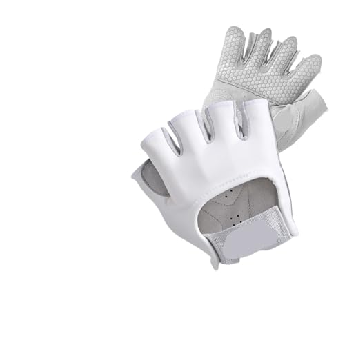 Trainingshandschuhe Herren 1 Paar Fitnesshandschuhe for Fitnessstudio, Bodybuilding, Training, Sport, Gewichtheben, Übungen, rutschfeste Handschuhe for Frauen und Männer, Yoga-Handschuhe(White,XS) von LXHZSY