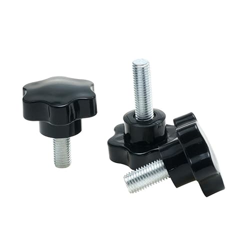 LXINMFEWY Gewinde Klemmknopf M16 3 Stück Gewindestern Handknopf Bakelit Handfestziehschraube Spannschraube Schwarz Kopfdurchmesser 60mm Möbel Geräte von LXINMFEWY
