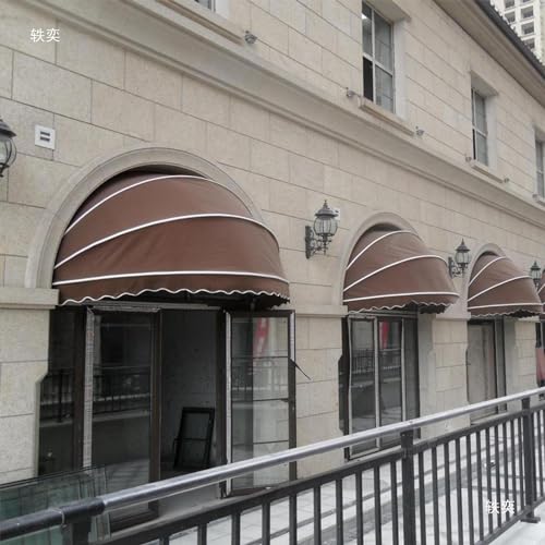 Einziehbare Markise Baldachin, Faltbare Halbkugelförmige Fenstertürmarkise für Regen- und Sonnenschutz Einziehbare Markise Baldachin, Faltbare Halbkugelförmige Fenstertürmarkise für Regen- und Sonnenschutz von LXJBBD