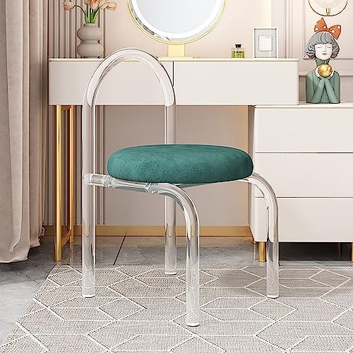 LXJBBD Moderne Esszimmerstühle aus Samt, 4er-Set mit klaren Acryl-Beinen – stilvolle Sitzgelegenheit für Küche, Esszimmer, Schlafzimmer, Schminktisch und Bar von LXJBBD