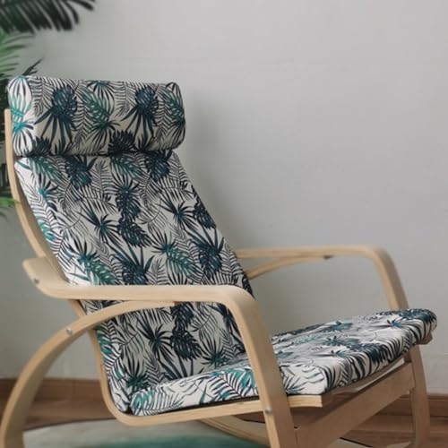 LXJBBD Stuhlkissen Weiches Schaukelstuhl-Ersatzkissen mit abnehmbarem Bezug, dick gepolsterte Baumwolle, rutschfestes Design, blaues Dreiecksmuster von LXJBBD