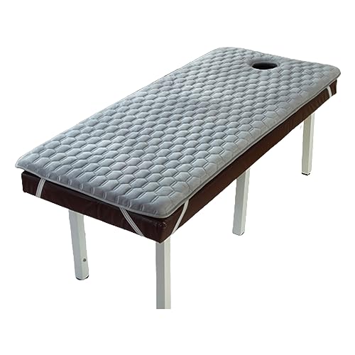 LXJDDLD Massagetisch-Bettmatratzenauflage,Rutschfester Lash Bed Topper Mit Quadratischem Kopf,Massageliege Matratzenauflage Mit Atemloch,Spa-Bettmatratze Für Massagezubehör,Grau,60x180cm 4cm von LXJDDLD