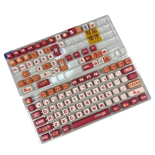 LXJLXD 126Keys Luckily Dragon Year Themed Keycap Dye Sublimation Keycap Set for Customs Mechanical Keyboards von LXJLXD