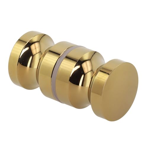 LXLAEOANG Einloch-Glastürgriff aus Aluminiumlegierung, Rücken-an-Rücken-Glastürknauf-Abzieher, Badezimmer-Duschgriff, goldener Weinschrankgriff für Duschtür Glastüren(Gold) von LXLAEOANG