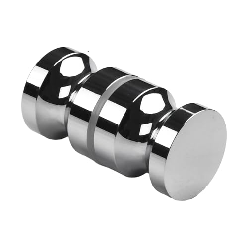 LXLAEOANG Einloch-Glastürgriff aus Aluminiumlegierung, Rücken-an-Rücken-Glastürknauf-Abzieher, Badezimmer-Duschgriff, goldener Weinschrankgriff für Duschtür Glastüren(Silver) von LXLAEOANG