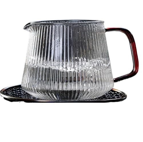 LXLAEOANG Kaffeekanne aus Glas for Übergießen von Kaffee und Tee. Vertikal gestreiftes, mikrowellengeeignetes hitzebeständiges Glasgehäuse (400 ml 600 ml)(400ml) von LXLAEOANG