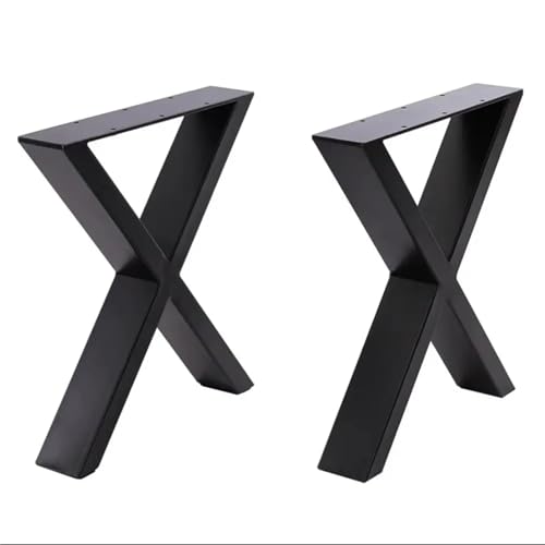 LXLAEOANG Set mit 2 Tisch- und Bankbeinen aus Metall, Rahmen in X-Form, Stahlsockel für Couchtisch Bei Esstisch von LXLAEOANG