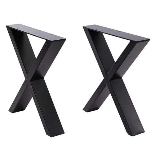 LXLAEOANG Set mit 2 Tisch- und Bankbeinen aus Metall, Rahmen in X-Form, Stahlsockel für Couchtisch Bei Esstisch von LXLAEOANG