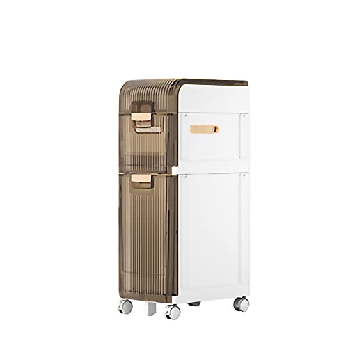 LXLCFHTD Modern Plastic Bathroom Storage Cabinet with Locking Wheels and Drawers Waterproof Side Storage Tower for Small Bathroom Kitchen Laundry Room Space saving and Stylish Storage Solution(3 Tier, von LXLCFHTD
