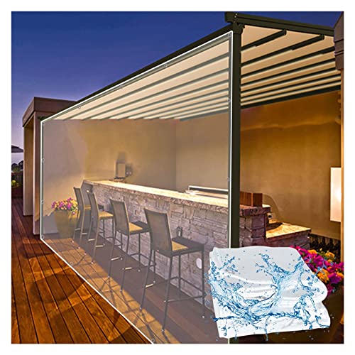 LXLIGHTS Transparente Plane, PVC Reißfeste Schutz Abdeckung Mit Ösen für Balkonpavillon Pergola Partition Warm Halten, Barriere Staub Planen (Color : 0.55mm, Size : 2.5x4m) von LXLIGHTS