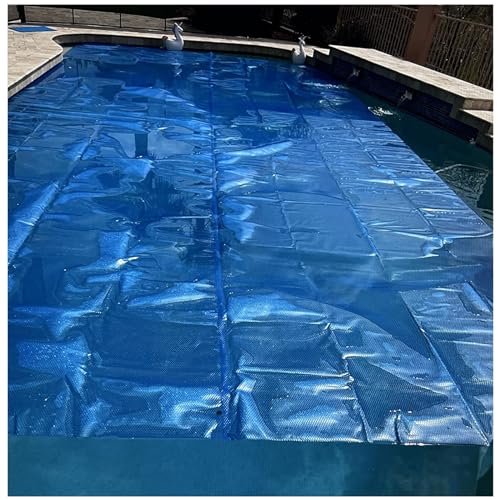 Abdeckplane Pool Solarabdeckung Wärmespeichernde Decke, Abdeckung Für ERD- Und Aufstellpools, Luftblasen-Seite Unten, 400um Dick (Color : Blue, Size : 11x34ft/335x1036cm) von LXLZYXSF