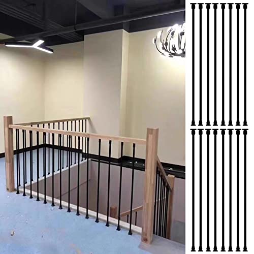 Geländer 130 120 110 100 Cm Hoch Treppenspindeln Geländersäulen Quadrat Gerade Balustraden-Post Geländerstange Für Speicher Decks Balkon Inneres Äußeres Schmiedeeisen ( Color : 16 Pack , Size : 120cm/ von LXLZYXSF