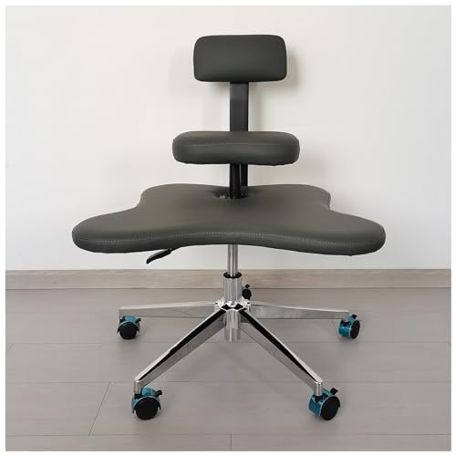 Kniestühle Bürostühle Büro-Yoga-Stuhl Mit Gekreuzten Beinen - Höhenverstellbar & Abnehmbare Rückenlehne, Meditationsstühle Mit Abschließbaren Rädern, Kniestuhl Für Spielzimmer ( Color : Dark GrayA Lea von LXLZYXSF