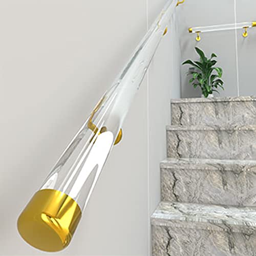 LXLZYXSF Handläufe für Treppen Transparentes Acryl Wandhalterung Haltegriffe Treppe Handlauf Für Ältlich Eltern Veranda Support-Leiste Mit Beschlägen (Color : Clear, Size : 150cm/4.9ft) von LXLZYXSF