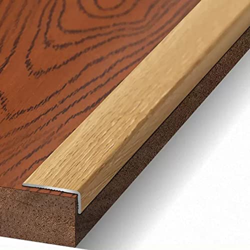 LXLZYXSF Übergangsprofil L Aluminium Bodenkantenleiste 90cm Lang, Türschwellerkantenleisten Holzmaserung Treppenstufen-Nosing-Schutz (Color : H, Size : 2x0.8cm/0.78x0.3inch) von LXLZYXSF