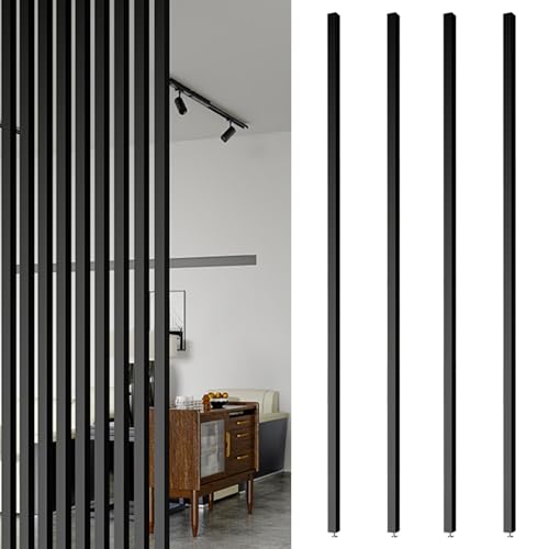 Raumteiler Sichtschutz Trennwand Stellwand Boden-Decke Raumteiler Hölzerne Lamellen, Paravent Trennwand Post, Schwarz Modern Eingang Raumtrenner Für Haus Restaurant Büro(Color:4pcs,Size:160cm/5.2ft Hi Raumteiler Sichtschutz Trennwand Stellwand Boden-Decke Raumteiler Hölzerne Lamellen, Paravent Trennwand Post, Schwarz Modern Eingang Raumtrenner Für Haus Restaurant Büro(Color:4pcs,Size:160cm/5.2ft Hi von LXLZYXSF