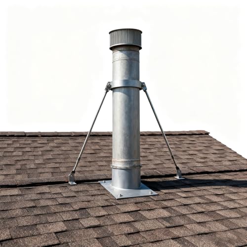 Schornsteinrohrhalterung Dachhalterungssatz Kaminrohrhalterungen Ofenrohr-/Abflussrohr-Befestigungsklammer Edelstahl Innenringe 10cm 12cm 14cm(Hoop Dia-125mm(12.5cm)) von LXLZYXSF