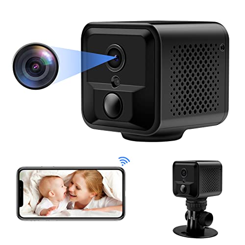 LXMIMI WiFi Kamera HD 1080P Mini WiFi Kamera Tragbare Kleine Sicherheitskamera mit WiFi Modus & DV Modus Unterstützen Nachtsicht und Bewegungserkennung, Batterielaufzeit 8 Stunden für Haus und Garage von LXMIMI