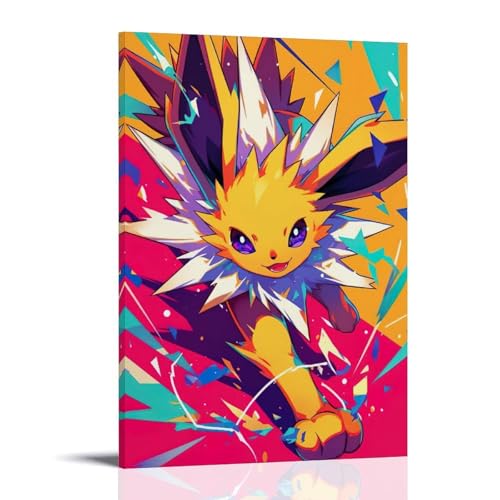 LXPPLSYY Pokémon-Poster, Jolteon in bunten Lichtern, Wandkunst, Wandbild, moderne Dekoration, hängendes Kunstposter, 30 x 45 cm von LXPPLSYY