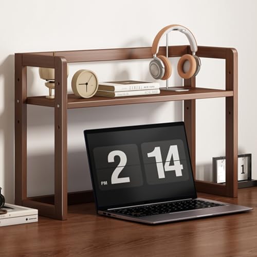 LXRHLIKG Einfaches Kleines Lagerregal, Hölzernes Schreibtisch Aufsatzregal mit Einstellbarer Lagenhöhe für Büro, Zuhause, Wohnheim(42cm/17in) von LXRHLIKG