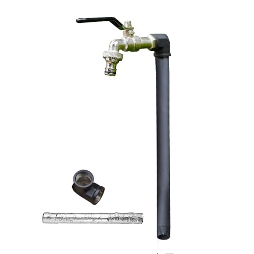 LXRHLIKG Freistehende Wassersäule Garten, Außen-Wasserhahn aus 304 Edelstahl mit Frostschutz für Bewässerung und Bewässerung(Black,80cm/31in) von LXRHLIKG