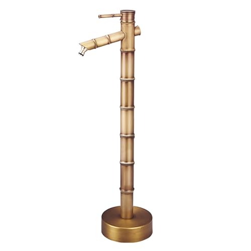 LXRHLIKG Wassersäule Garten aus Antikem Bambus, Komplett aus Kupfer, Dekorativer, Auf Dem Boden Montierter Frostschutzhahn für den Garten(69.5cm/27in) von LXRHLIKG