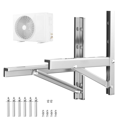Wandkonsole Klimaanlage, Klimaanlage Halterung Außengerät, Edelstahl 304, Universelle, Faltbare Klimaanlagenhalterung, Tragkraft Bis 300 Kg(50x50cm/19.7x19.7in) von LXRHLIKG