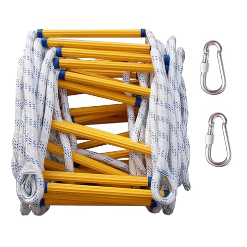LXSEHN Strickleiter Feuerfeste, 5m Schwer Entflammbare Feuerleiter Sicherheitsleitern mit Karabinern, Feuerleitern Schnellen für Outdoor Balkon Fenster,2-5 Stockwerke von LXSEHN