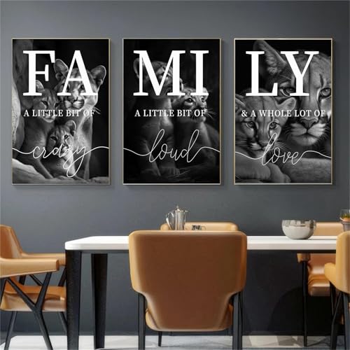 Afrikanischer Löwe Familie Drucke Bilder Poster,Nordic Tier Poster Dekoration Wandbilder,Afrika Löwe 'Family' Kunst Drucke für Schlafzimmer bild Wohnkultur Dekor Kein Rahmen. (3 * 50x70cm) von LXTOPN