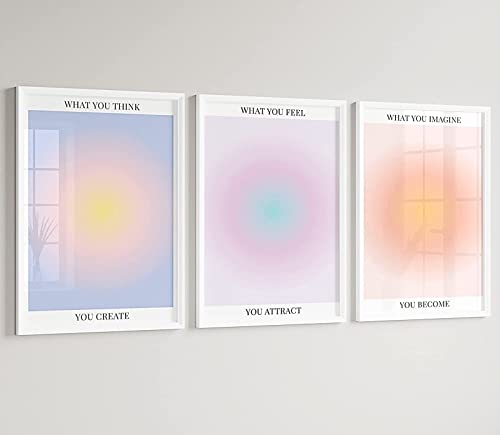 LXTOPN Aura Engel Zahlen Poster Sets,Spirituelle inspirierende Leinwand Wandkunst Bilder,Moderne Minimalistische Stil Wanddekoration für Schlafzimmer Büro Wohnzimmer, ungerahmt (3 * 40x60cm, TSH1) von LXTOPN